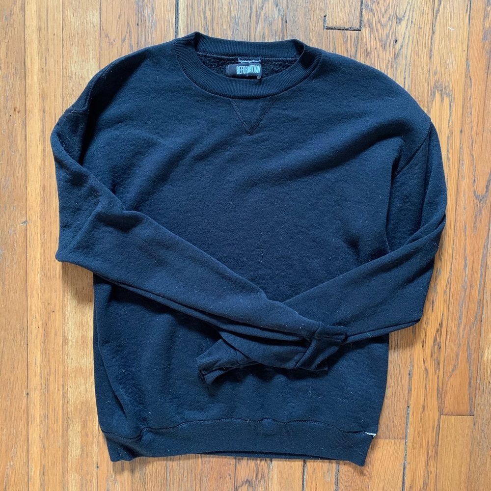 Réformation vintage pull-over crew neck black sm